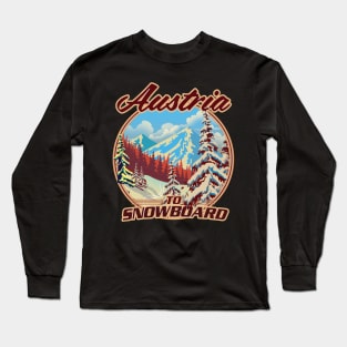 Austria To Snowboard Long Sleeve T-Shirt